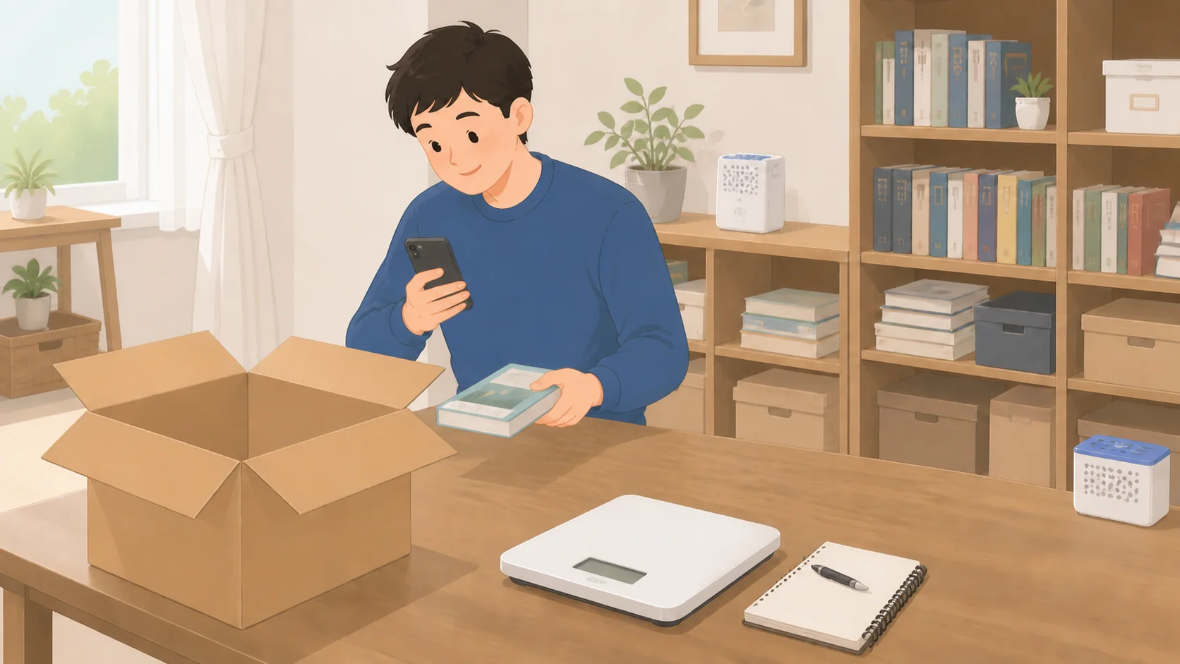 本・漫画の保管は宅配型収納が有利｜1箱あたりの料金と取り出し送料で保管前に確認するポイントのイラスト