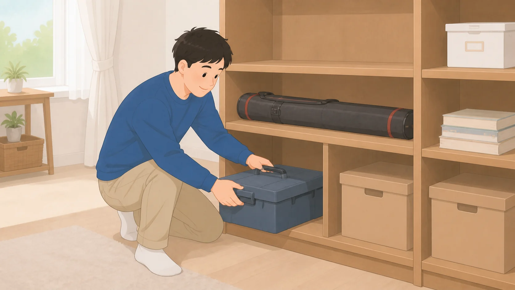 釣り具の保管はどこに預ける？ロッドの長さ別の預け方で保管前に確認するポイントのイラスト