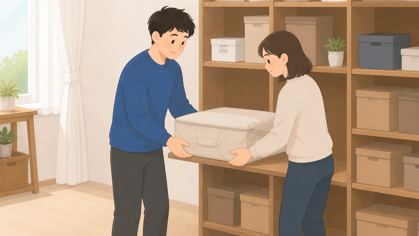 布団の保管はどこに預ける？宅配型収納の料金と湿気対策で保管前に確認するポイントのイラスト