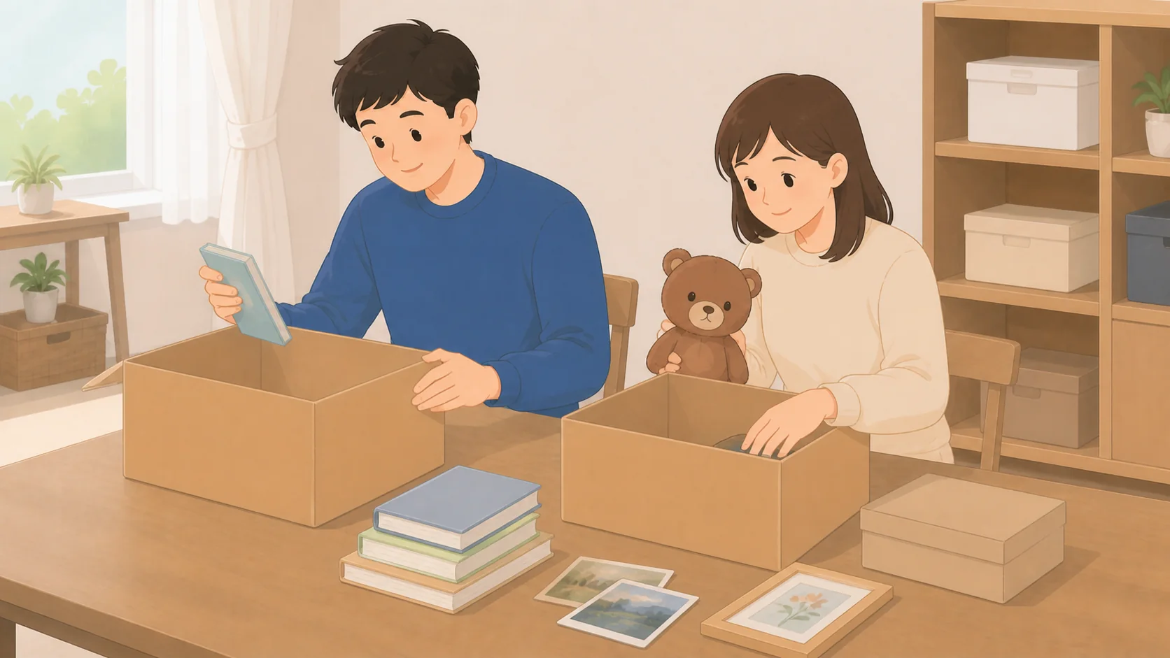 遺品の一時保管はどこに預ける？預けられない物と費用で大きさや保管条件を確認するイラスト