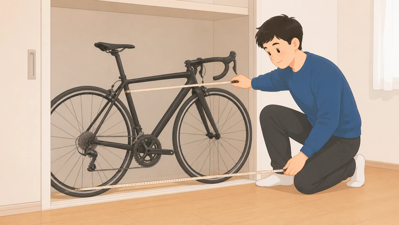 自転車の保管はどこに預ける？屋内型と屋外型の料金比較で大きさや保管条件を確認するイラスト