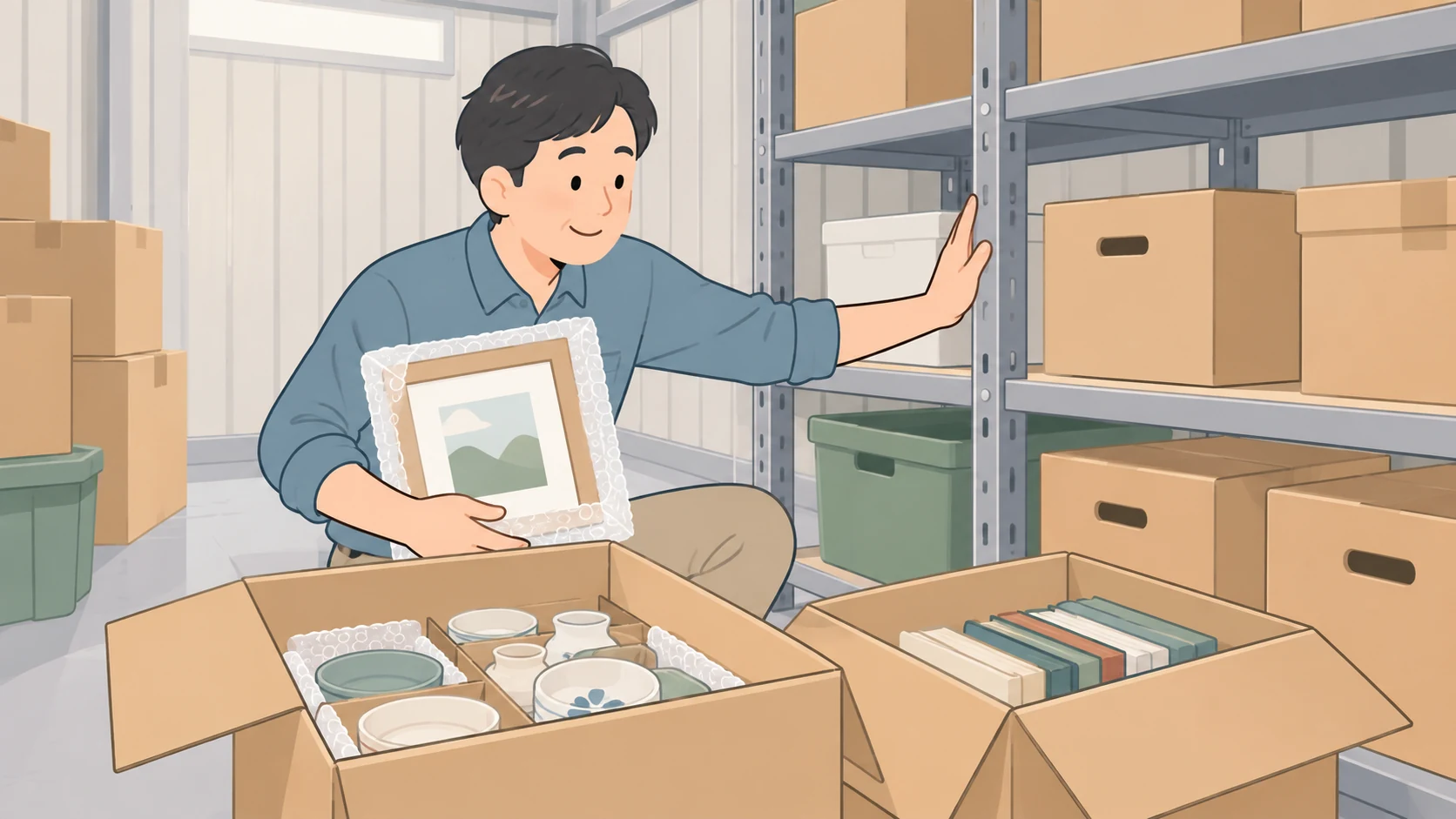神戸市の安いトランクルームは?41物件・369室の料金相場を実測で大きさや保管条件を確認するイラスト