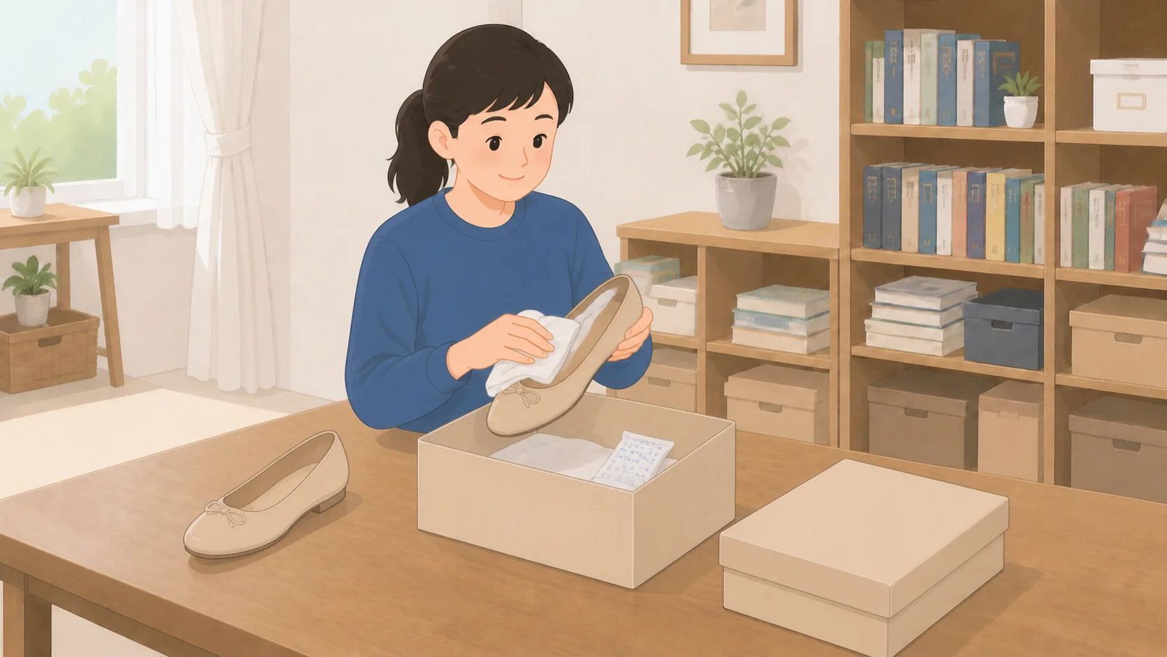 靴の保管はどこに預ける？型崩れを防ぐ預け方と料金の荷物を整理して預けるイラスト