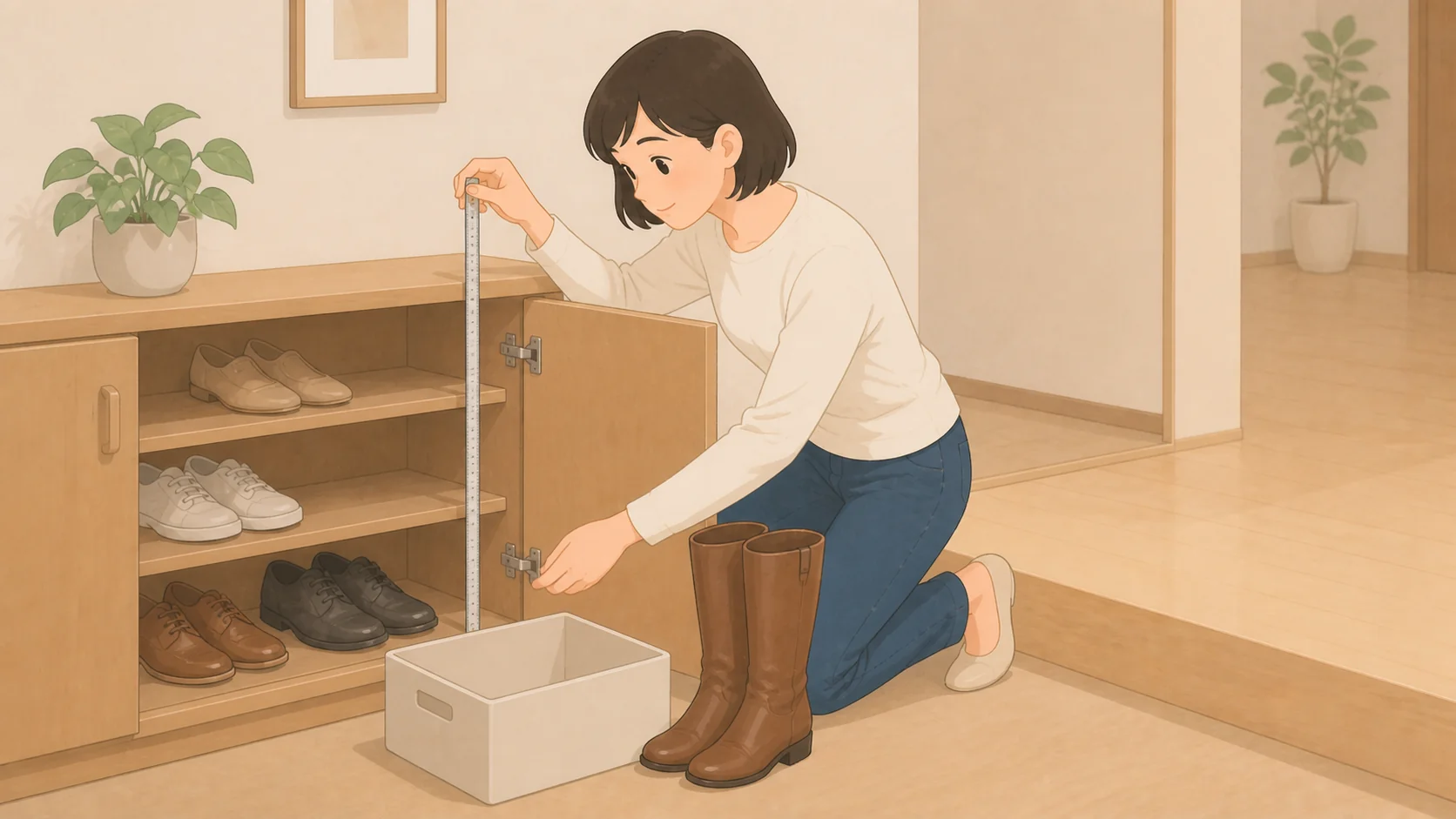 靴の保管はどこに預ける？型崩れを防ぐ預け方と料金で大きさや保管条件を確認するイラスト