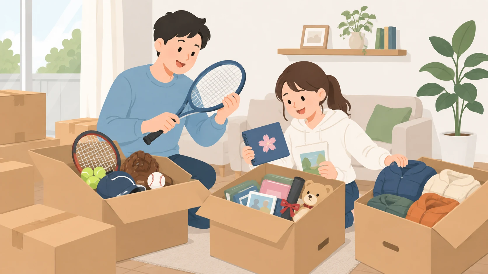 さいたま市の安いトランクルームは?92物件・768室の料金相場を実測の荷物を整理して預けるイラスト