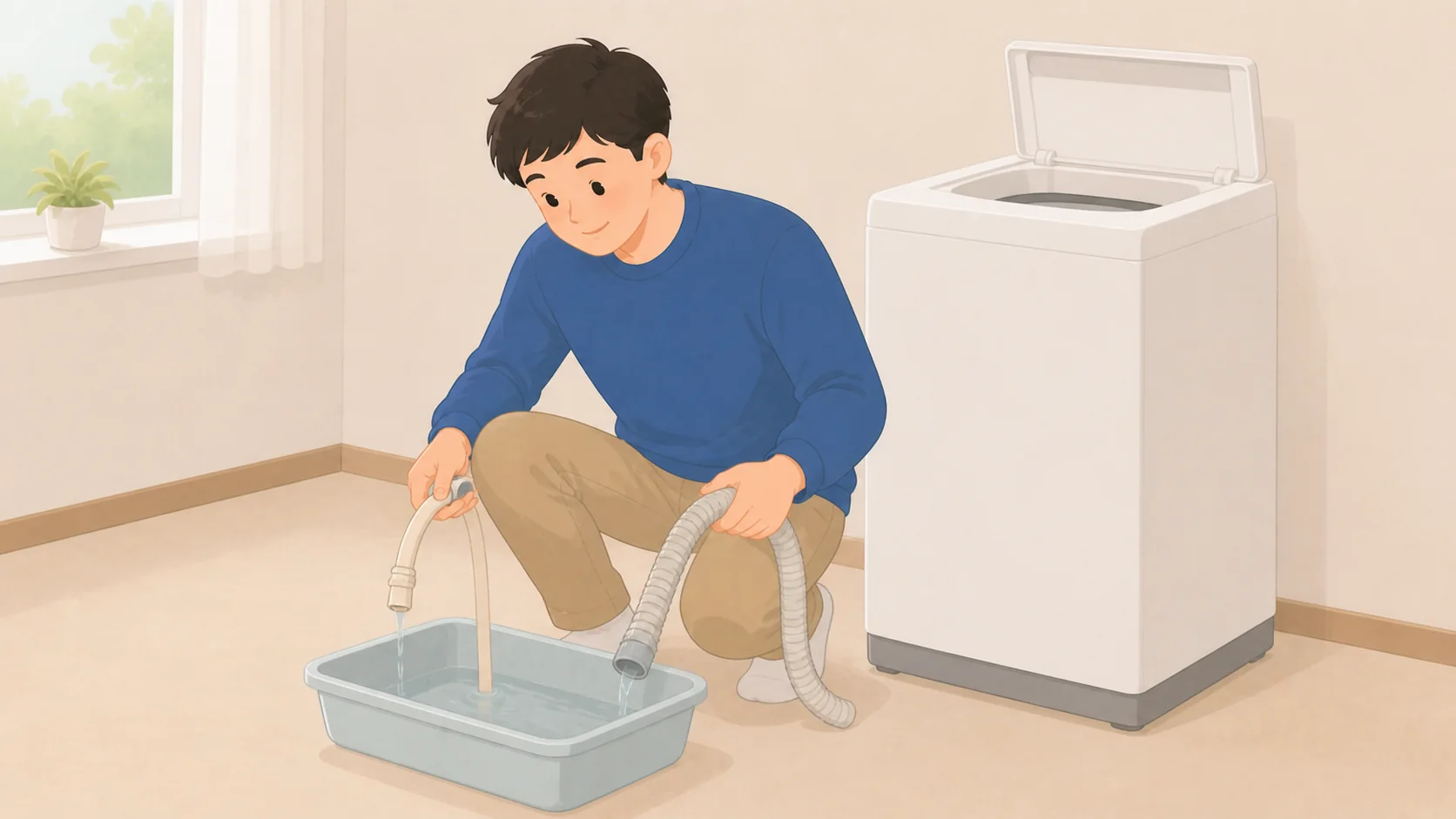 洗濯機の保管はどこに預ける?水抜きと預け先の選び方の荷物を整理して預けるイラスト