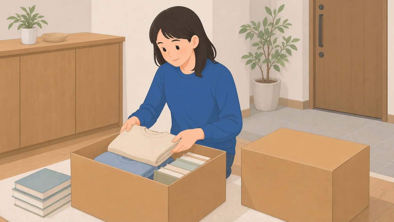 エアトランクの料金と評判｜集荷も配送も無料の訪問集荷型を利用する流れの説明イラスト