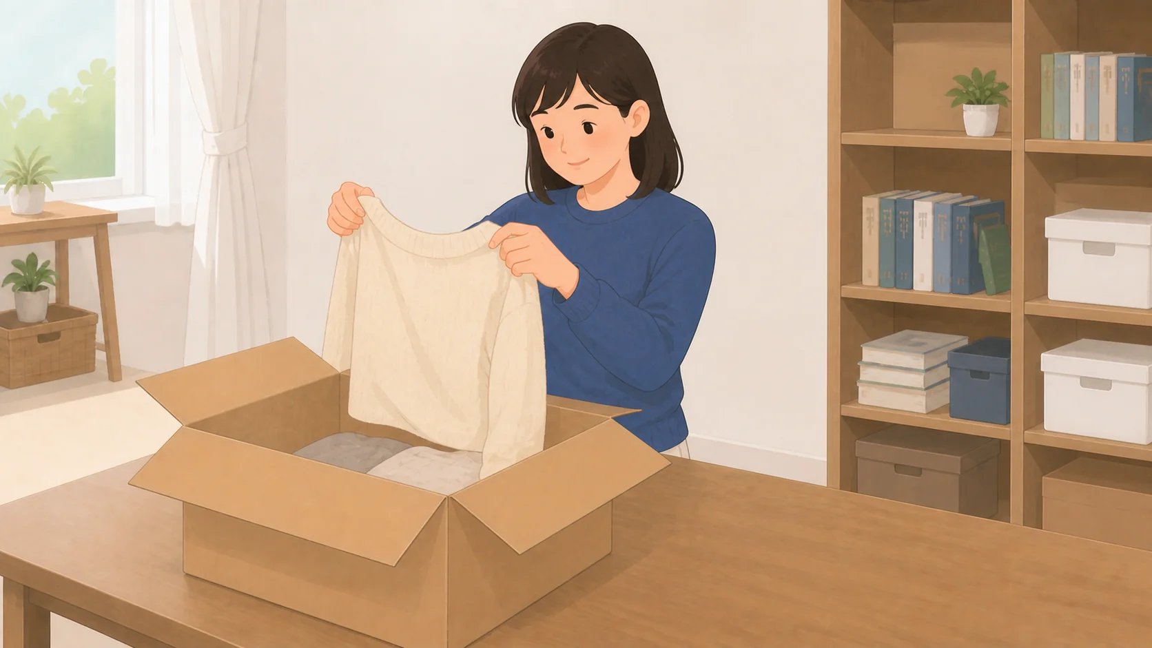 エアトランクの料金と評判｜集荷も配送も無料の訪問集荷型で荷物を保管・取り出しする説明イラスト