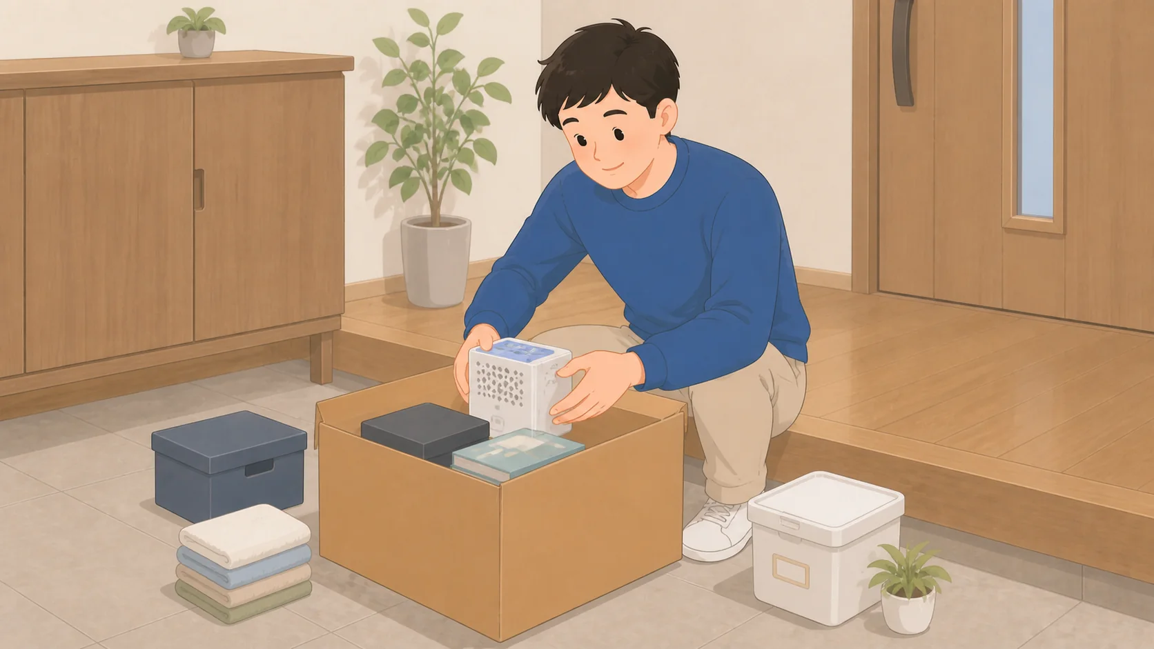 AZUKELの料金と評判｜月200円から預けられる宅配型収納を利用する流れの説明イラスト
