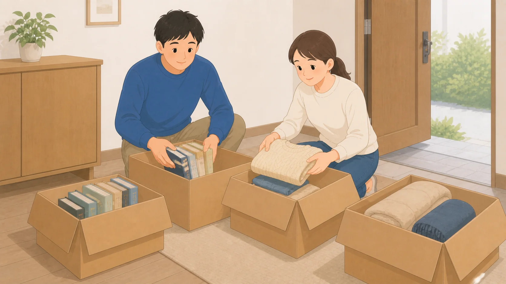 デリバリートランクの料金と評判｜リットル単位で払う宅配型収納を利用する流れの説明イラスト