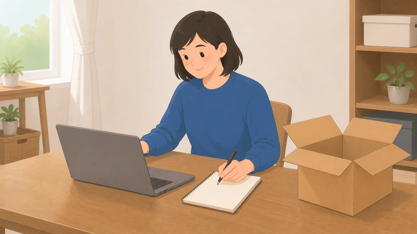 JAPANトランクルームとは|物件検索ポータルの使い方と注意点の利用条件や収納方法を確認する説明イラスト