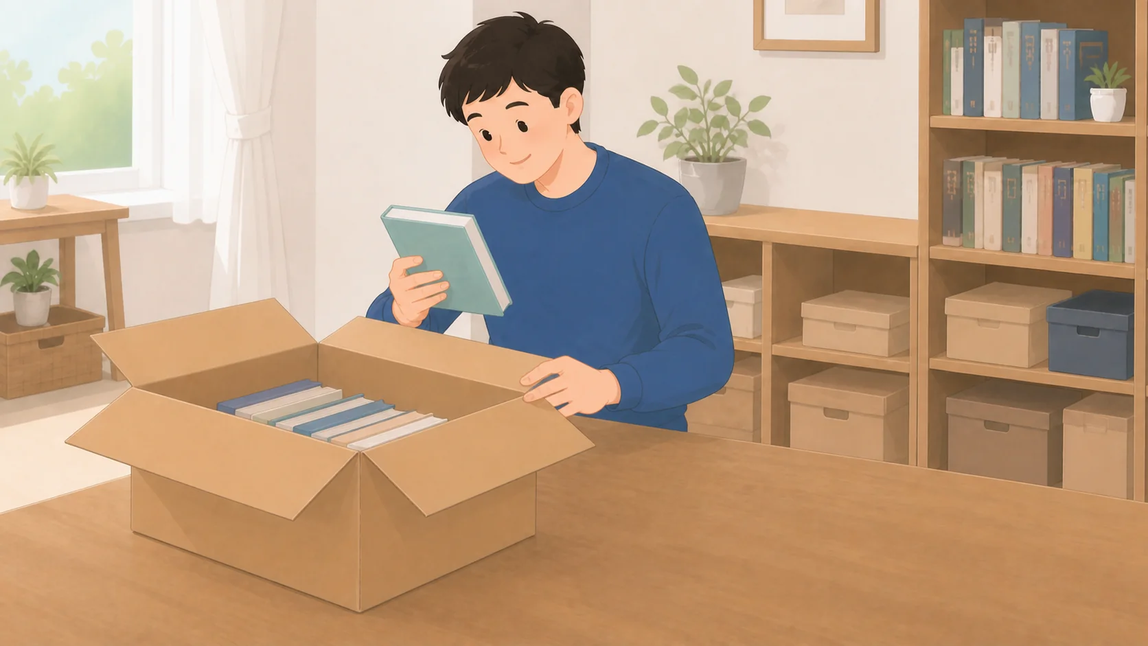minikuraの料金と評判｜1年以上の保管で箱の取り出し送料無料で荷物を保管・取り出しする説明イラスト