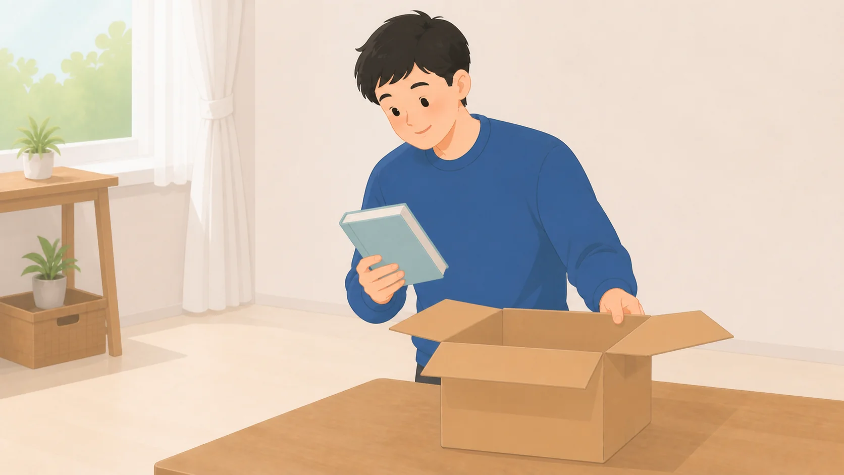 minikuraの料金と評判｜1年以上の保管で箱の取り出し送料無料から荷物を取り出して確認する説明イラスト