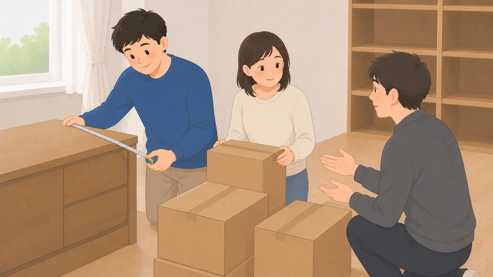 宅トラの料金と評判｜ヤマトが運ぶ大型対応の宅配型収納の利用条件や収納方法を確認する説明イラスト