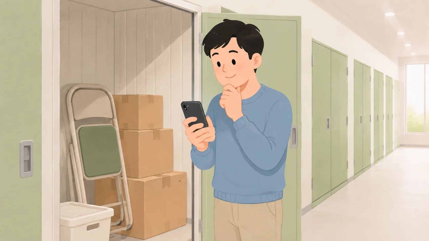 トランクルームの初期費用を4社比較|内訳・相場・安くする方法で大きさや保管条件を確認するイラスト