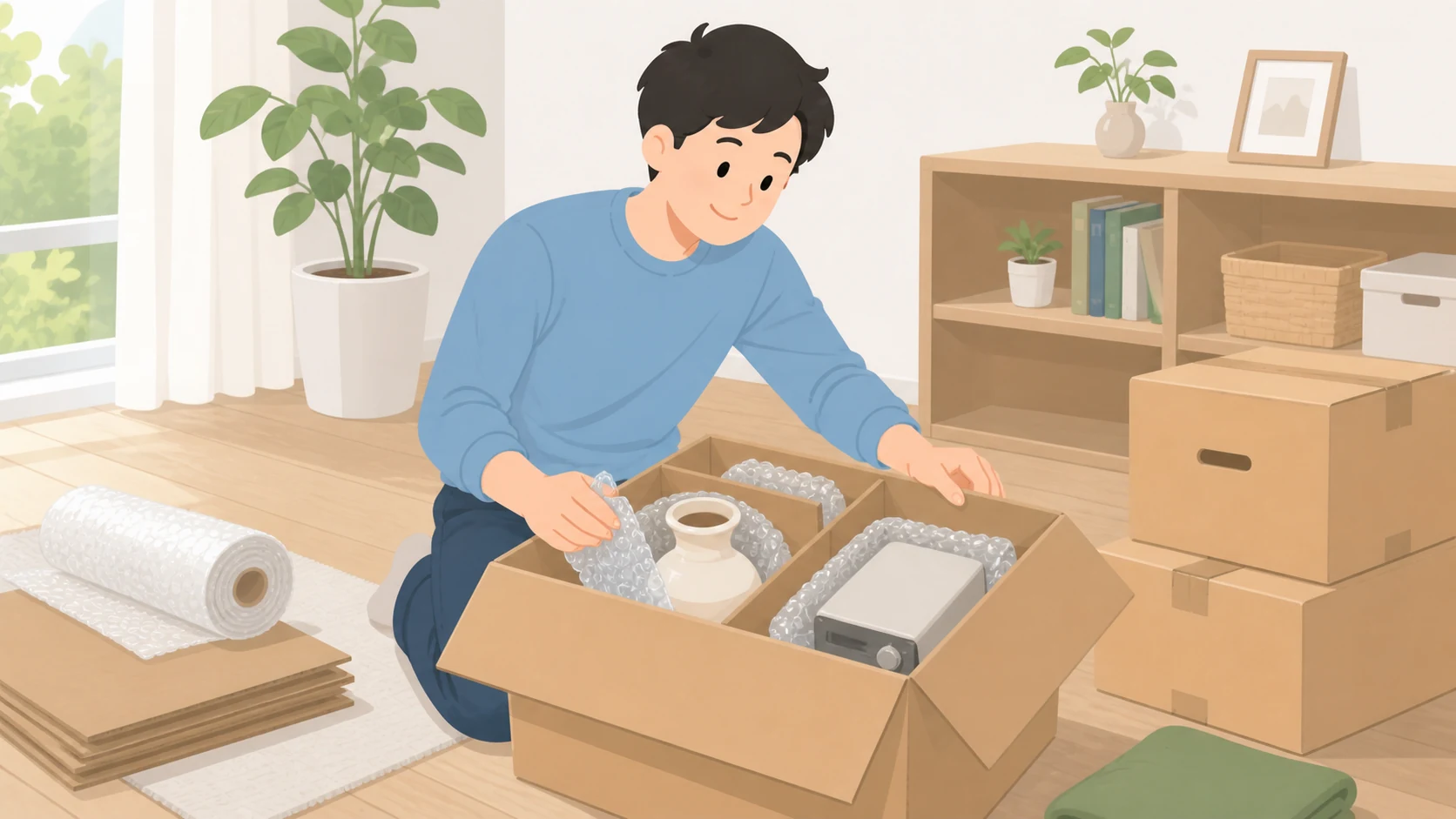 トランクルームの保険・補償を7社比較|盗難・水漏れはいくらまで?で大きさや保管条件を確認するイラスト